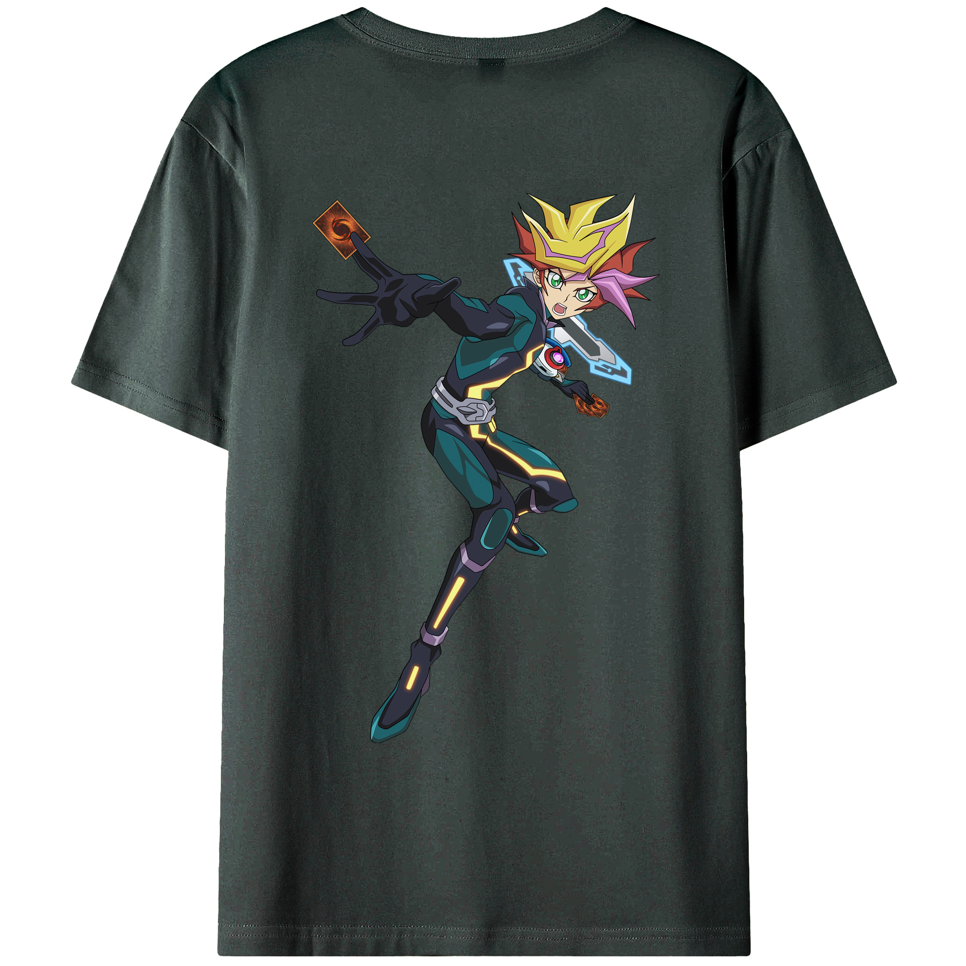 （画像用） 遊☆戯☆王 Yu-Gi-Oh! 綿100％ メンズ半袖Tシャツ（バックプリント） 通気性